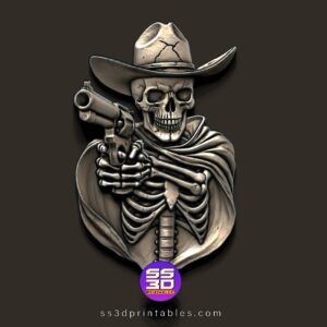 cowboy skeleton Relief stl