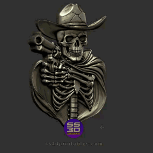 cowboy skeleton Relief stl