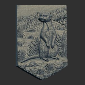 Detailed Meerkat Engraving Illustration