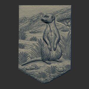 Detailed Meerkat Engraving Illustration