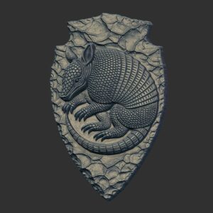 Texas Armadillo Flint Arrowhead Wall Art Concho