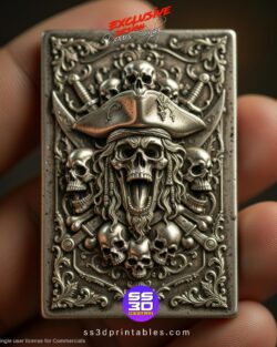 Pirate skull ornamental bar Relief