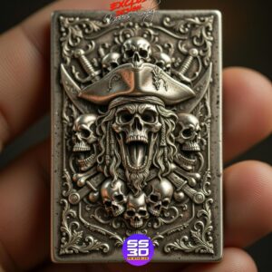 Pirate skull ornamental bar Relief