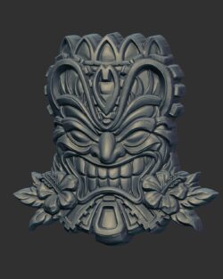 Intricate Polynesian Tiki Mask 3D Model