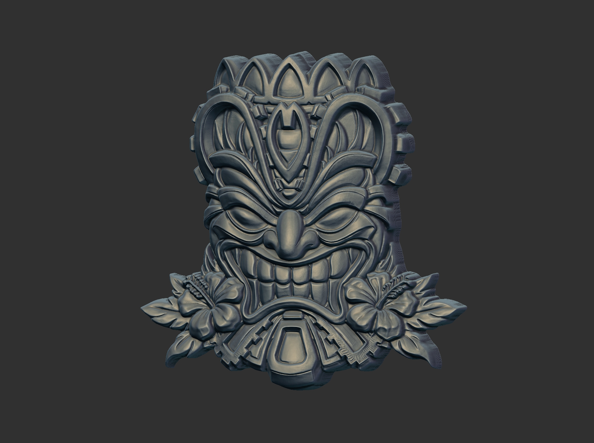 Intricate Polynesian Tiki Mask 3D Model - Image 2