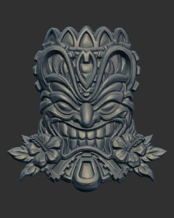 Intricate Polynesian Tiki Mask 3D Model
