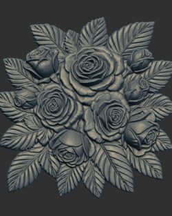 Lovely Gift of Roses Relief 3D Model
