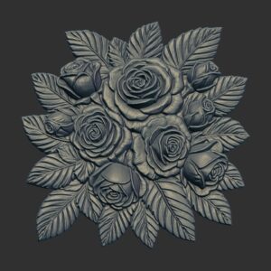Lovely Gift of Roses Relief 3D Model