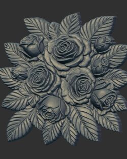 Lovely Gift of Roses Relief 3D Model
