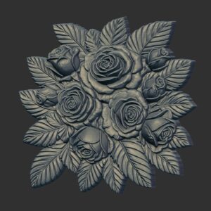 Lovely Gift of Roses Relief 3D Model