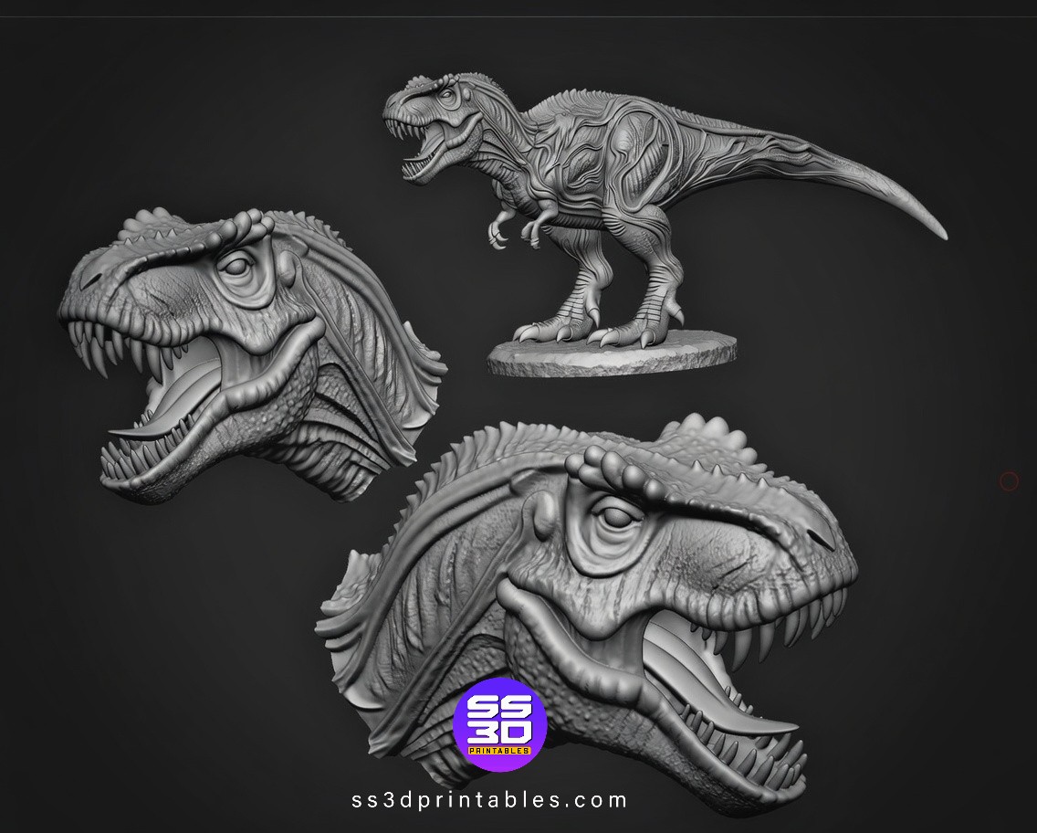 T-Rex 3D model -Roaring Predator