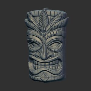 Detailed 3D Model of a Traditional Tiki Mask