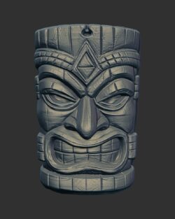 Detailed 3D Model of a Traditional Tiki Mask 3