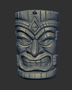 Detailed 3D Model of a Traditional Tiki Mask 3
