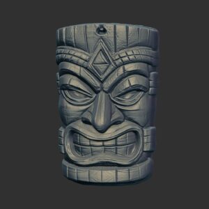Detailed 3D Model of a Traditional Tiki Mask 3