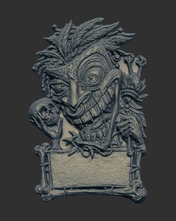 Voodoo Tiki Shaman Bas-Relief