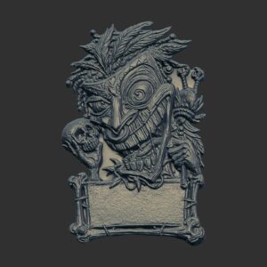 Voodoo Tiki Shaman Bas-Relief