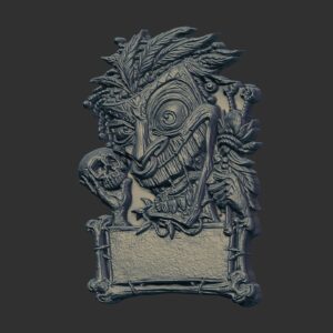 Voodoo Tiki Shaman Bas-Relief