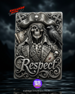 Respect Pirate Skeleton Relief STL
