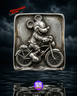 Vintage Mouse Bicycle Relief STL