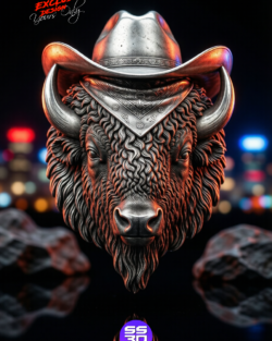 Cowboy Bison Head STL