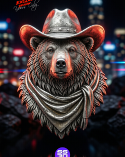 Cowboy Bear Head STL
