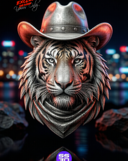 Cowboy Tiger Head STL