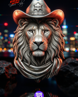 Cowboy Lion Head STL